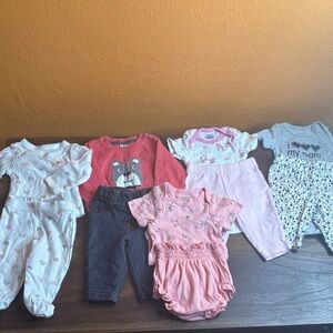 Five Sets Baby Newborn Girl Clothing Lot